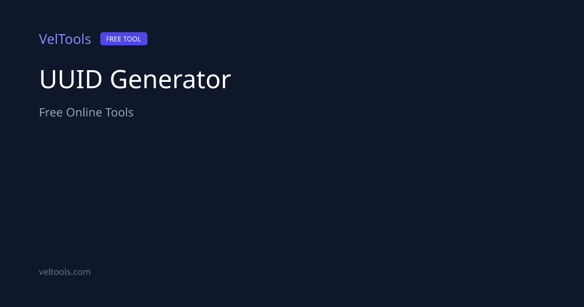 UUID Generator - Generate Random UUIDs Online | VelTools